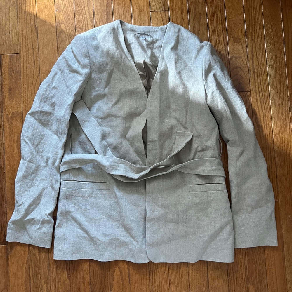 COS 100% linen Women's Belted Blazer Jacket
